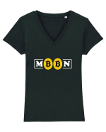 Bitcoin Moon Tricou mânecă scurtă guler V Damă Evoker