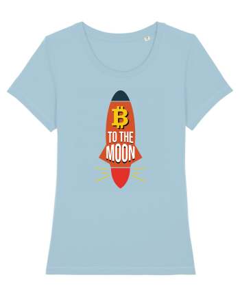 Bitcoin To The Moon Sky Blue