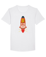 Bitcoin To The Moon Tricou mânecă scurtă guler larg Bărbat Skater