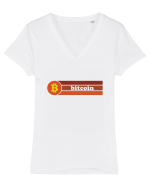 Bitcoin Tricou mânecă scurtă guler V Damă Evoker