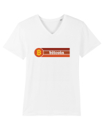 Bitcoin Tricou mânecă scurtă guler V Bărbat Presenter