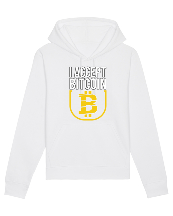 I Accept Bitcoin White