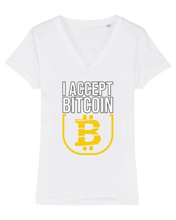 I Accept Bitcoin White