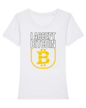 I Accept Bitcoin White