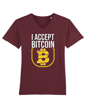 I Accept Bitcoin Burgundy