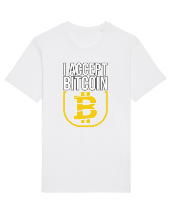 I Accept Bitcoin White