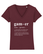 Gamer Tricou mânecă scurtă guler V Damă Evoker