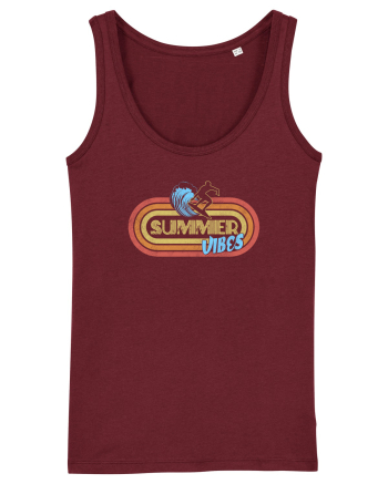 Summer Vibes Retro Burgundy