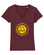  Soare zambaret Tricou mânecă scurtă guler V Damă Evoker