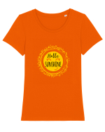  Soare zambaret Tricou mânecă scurtă guler larg fitted Damă Expresser