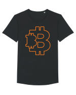 Bitcoin Tricou mânecă scurtă guler larg Bărbat Skater