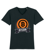 Bitcoin Tricou mânecă scurtă guler V Bărbat Presenter