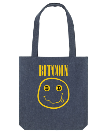 Bitcoin Smiley Face Midnight Blue
