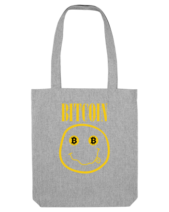 Bitcoin Smiley Face Heather Grey