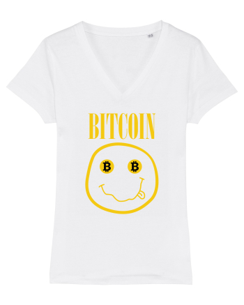 Bitcoin Smiley Face White