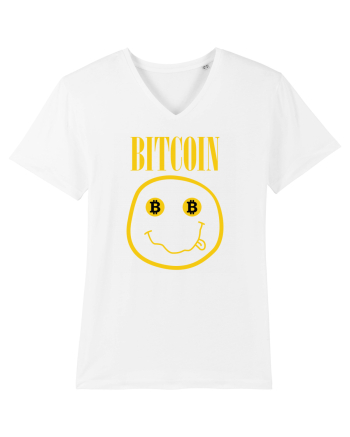 Bitcoin Smiley Face White