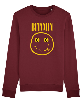 Bitcoin Smiley Face Burgundy