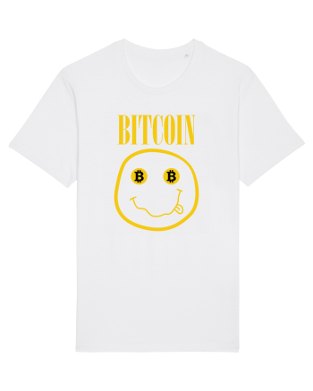 Bitcoin Smiley Face White