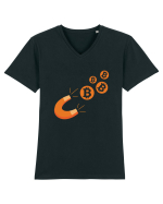 Catch the Bitcoin Tricou mânecă scurtă guler V Bărbat Presenter
