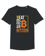 Eat Sleep Bitcoin Tricou mânecă scurtă guler larg Bărbat Skater