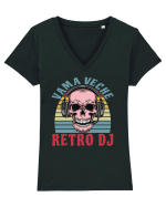Vama Veche Retro DJ Tricou mânecă scurtă guler V Damă Evoker