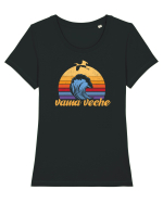 Vama Veche Vintage Tricou mânecă scurtă guler larg fitted Damă Expresser