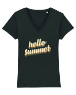 Hello Summer Retro Tricou mânecă scurtă guler V Damă Evoker