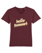 Hello Summer Retro Tricou mânecă scurtă guler V Bărbat Presenter
