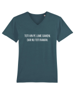 Nu toti raman oameni. Tricou mânecă scurtă guler V Bărbat Presenter