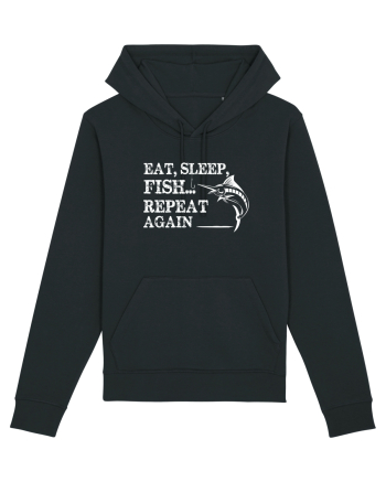 Eat Sleep Fish Repeat Black