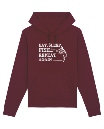 Eat Sleep Fish Repeat Burgundy