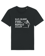 Eat Sleep Fish Repeat Tricou mânecă scurtă Unisex Rocker