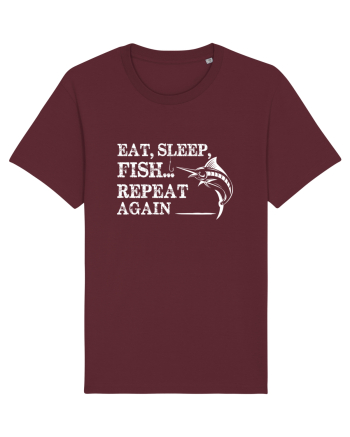 Eat Sleep Fish Repeat Burgundy