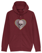 Psychedelic Skull Hanorac cu fermoar Unisex Connector