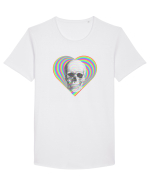 Psychedelic Skull Tricou mânecă scurtă guler larg Bărbat Skater