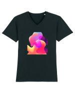 Abstract Bubbles Tricou mânecă scurtă guler V Bărbat Presenter