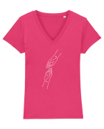 Reaching Hands Tricou mânecă scurtă guler V Damă Evoker