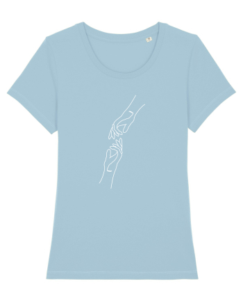 Reaching Hands Sky Blue