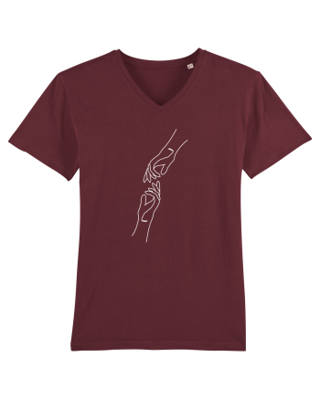 Reaching Hands Burgundy