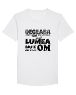 Degeaba esti Om cu Lumea, daca Lumea nu e Om cu Tine Tricou mânecă scurtă guler larg Bărbat Skater