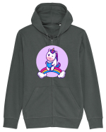 Unicornul care citeste Hanorac cu fermoar Unisex Connector