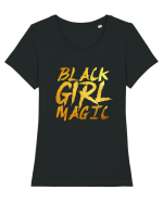Black Girl Magic Tricou mânecă scurtă guler larg fitted Damă Expresser