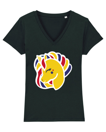 Unicorn Patriotic Tricolor Black