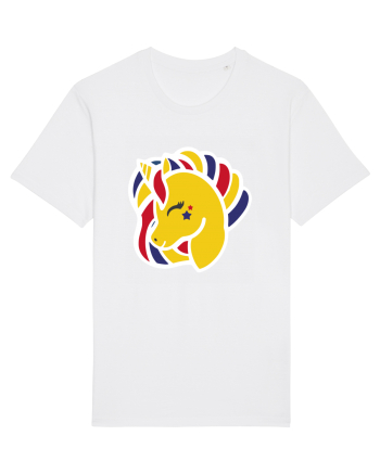 Unicorn Patriotic Tricolor White