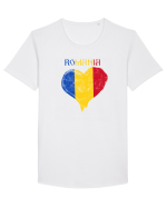 Iubesc Romania Tricou mânecă scurtă guler larg Bărbat Skater