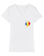 Romania Tricou mânecă scurtă guler V Damă Evoker