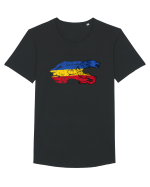 Drapel cu Lup Tricou mânecă scurtă guler larg Bărbat Skater