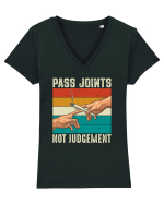 Pass Joint Not Judgement Tricou mânecă scurtă guler V Damă Evoker