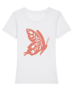 Fluture Dantela Tricou mânecă scurtă guler larg fitted Damă Expresser