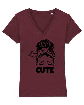 Cute Woman Burgundy